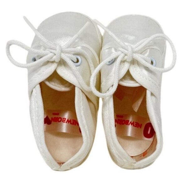 Darling Baby Christening Satin Shoes Newborn Size 0 With Box - Picture 5 of 6